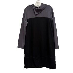 OSKA Size‎ 2 (Large) Gray Black Dress Hand Wash Long Sleeve Wool